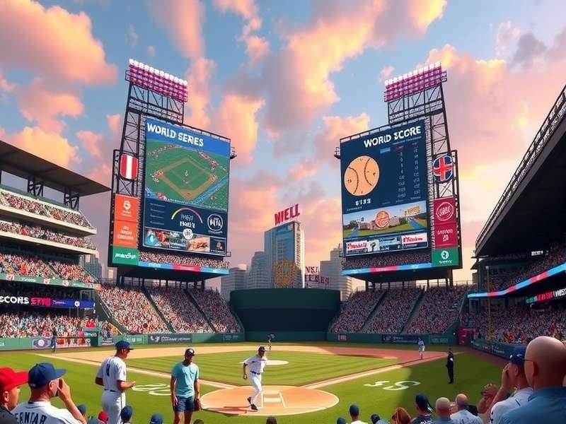 2022 World Series Game 1 action at Minute Maid Park showing a pitcher delivering a ball