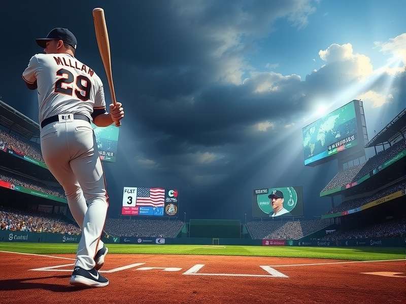 2024 World Series Game 4 intense moment at bat with scoreboard visible