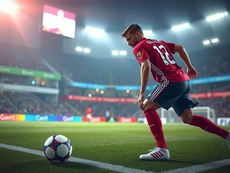 A smartphone displaying a vibrant football score game with dynamic graphics