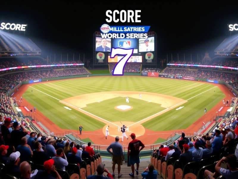 Dramatic moment in a World Series Game 7 with pitcher and batter