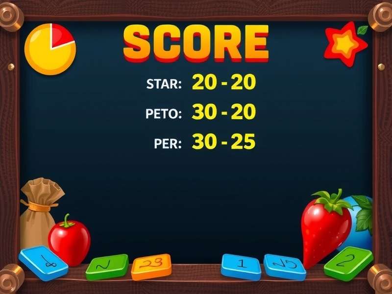 Scratch programming interface showing a cricket score game project