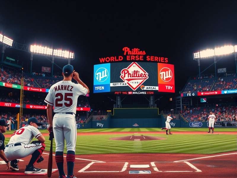 Phillies player hitting a home run during World Series Game 1