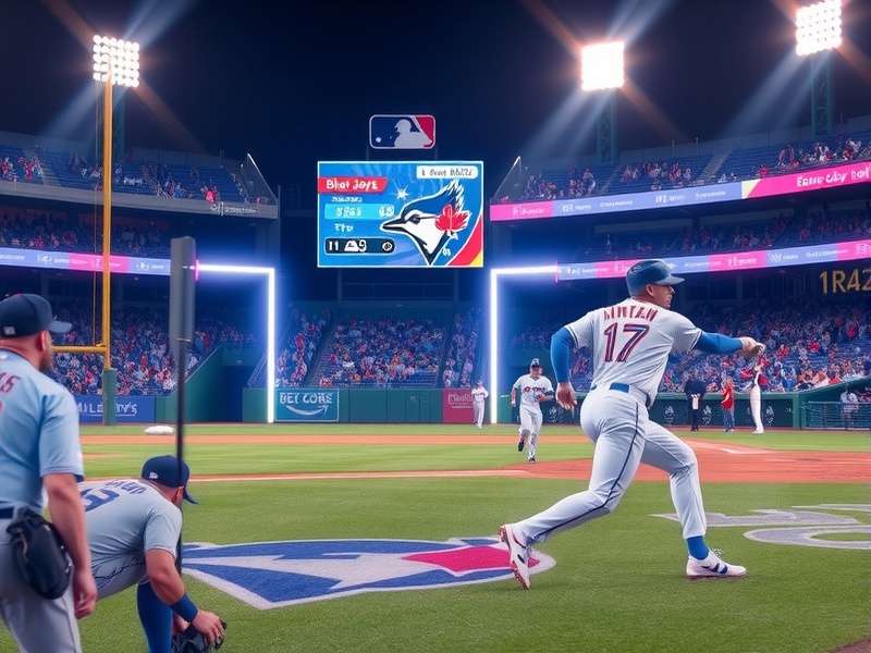 Toronto Blue Jays players celebrating World Series Game 7 victory