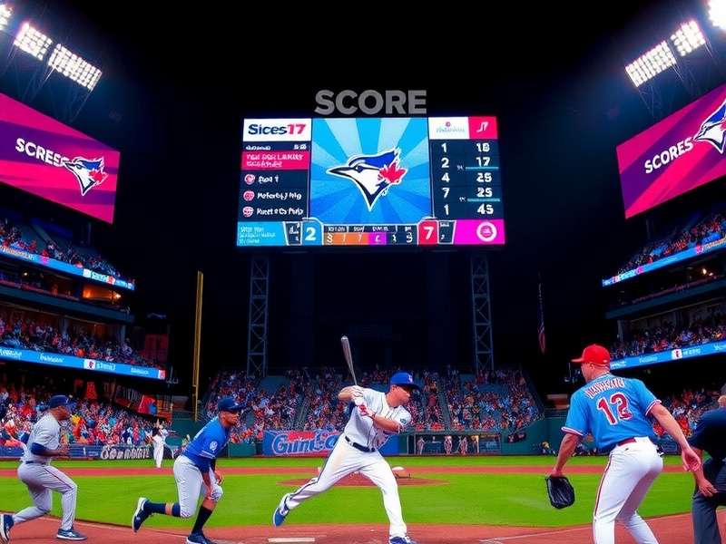 Graphic showing strategic field placements and bowling plans in Score Game 7 Jays