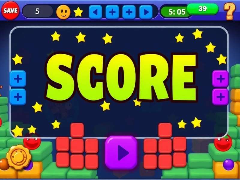 Scratch 3.0 programming interface with a score-based game project open