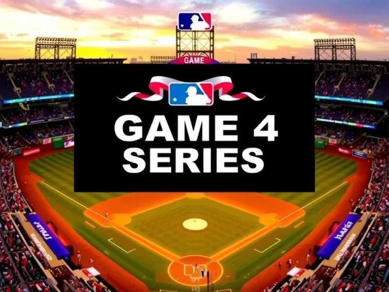 Dramatic moment during World Series Game 4 with pitcher and batter in focus