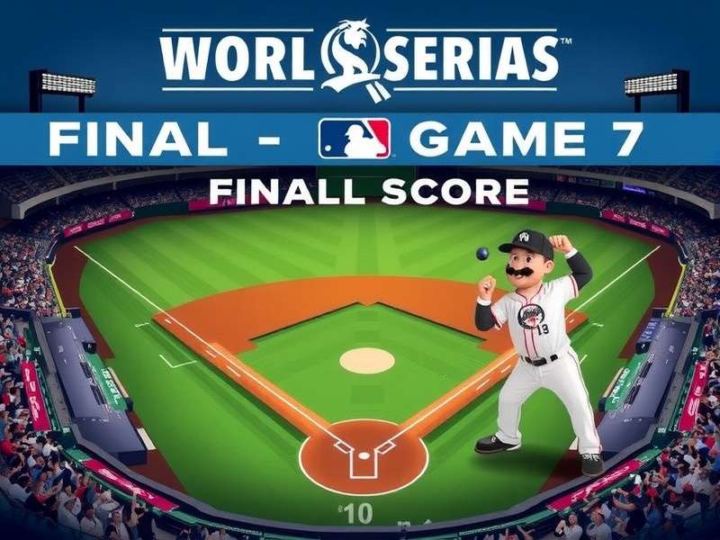 Dramatic moment in a baseball Game 7 with pitcher and batter