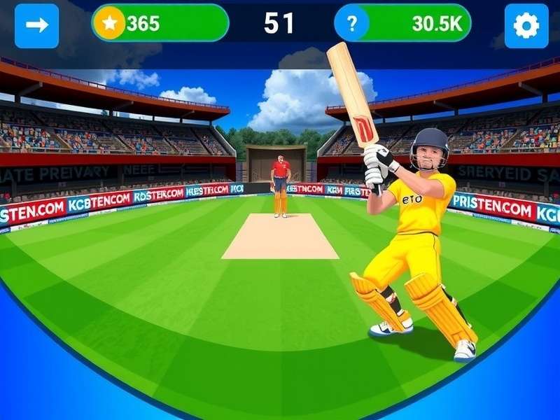 Cricket Score Game Online Interface showing batting simulation