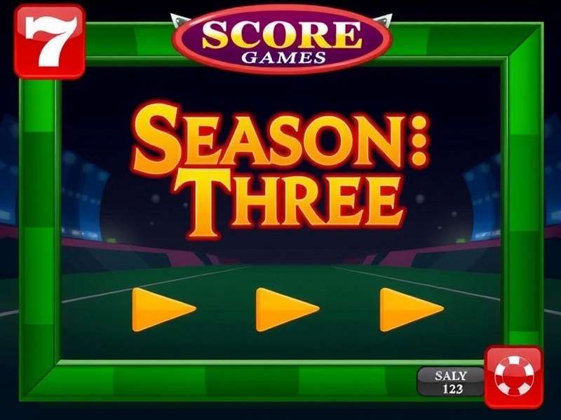 Competitive gaming arena with glowing screens and players focused on Score Games Season Three