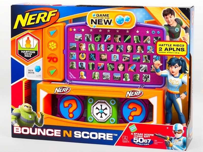 Nerf Bounce N Score Game Set in action with colorful targets and bouncing darts