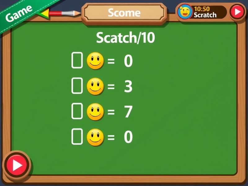 Child playing educational game on tablet with Scratch interface visible