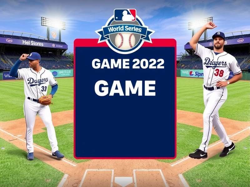 World Series 2022 Game 1 action shot showing the pitcher delivering to home plate at a packed stadium