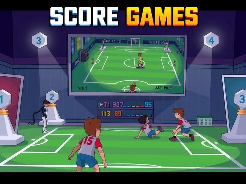 Dynamic gameplay screenshot from Score Games Season 3 showing a close match point