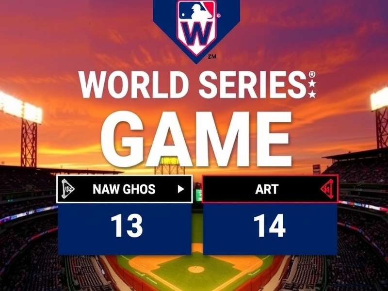 World Series Game 1 intense moment with scoreboard visible