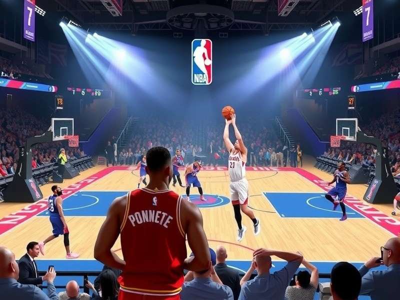 Intense NBA Game 7 final moments with scoreboard in focus