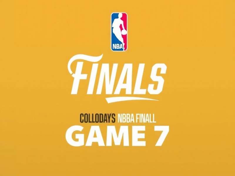 Intense moment during an NBA Finals Game 7 with players competing for a rebound