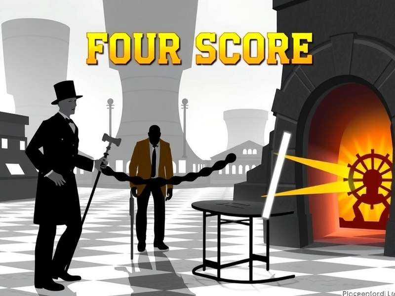 Four Score Game To Play For Free – score board and joystick illustration