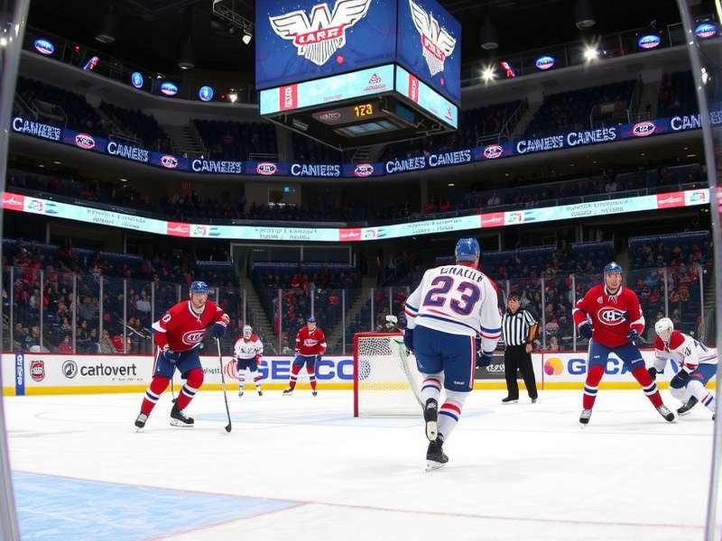 Montreal Canadiens hockey players celebrating a goal during a high-stakes Score Game Canadiens matchup