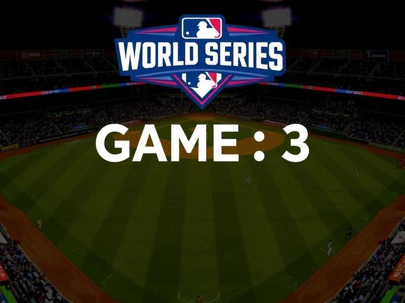 Score Game 3 of the World Series — stadium atmosphere and scoreboard
