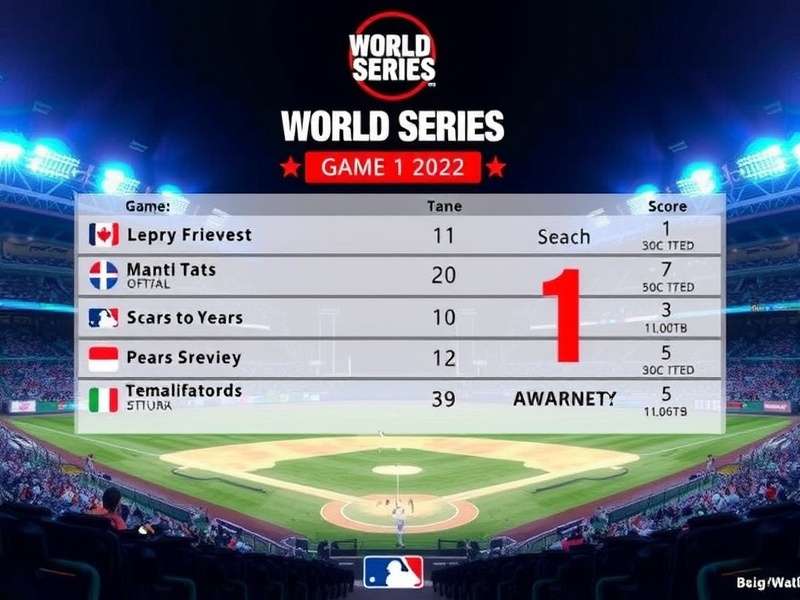 World Series Score Game 1 2022 — Houston Astros vs Philadelphia Phillies scoreboard and analysis