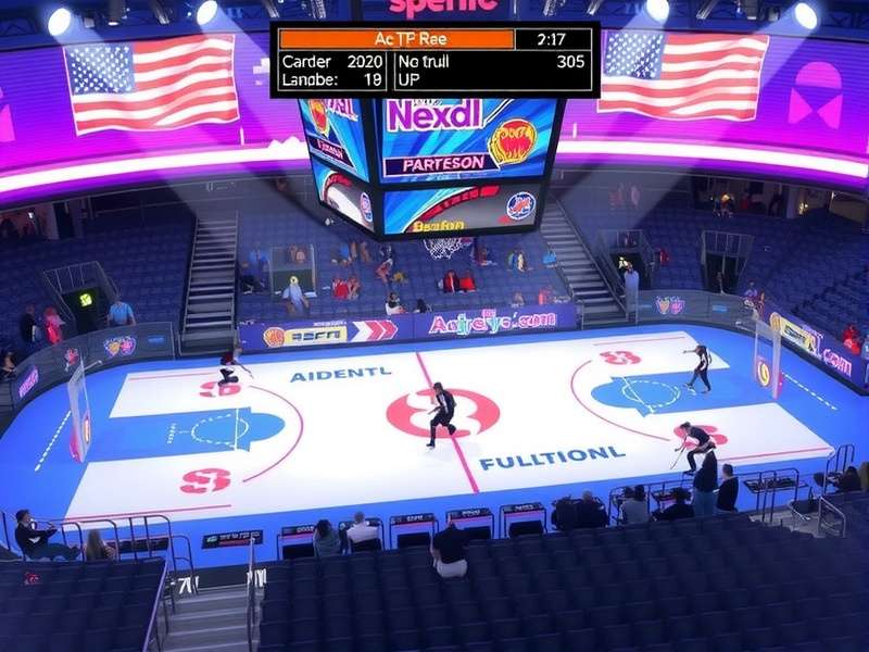 Score Game 7 — dramatic stadium scene with trophy and scoreboard lighting